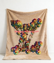 Colorful LV Monogram Flannel Couch Blanket 445
